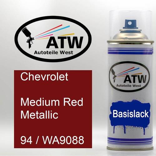 Chevrolet, Medium Red Metallic, 94 / WA9088: 400ml Sprühdose, von ATW Autoteile West.